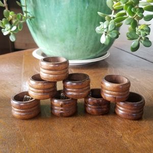 Vintage Boho Wood Napkin Rings